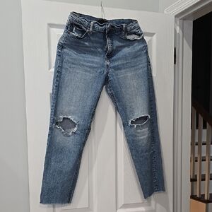 Stylish Blue Distressed Women's Jeans